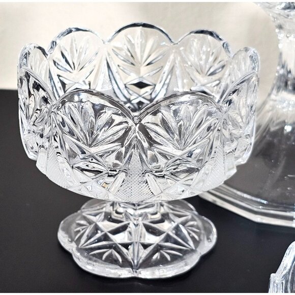 vtg assorted cut crystal candle holders lot/5 votive taper glass holders wedding - Picture 8 of 9